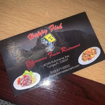 Happy Fish - Business Card - Peruvian Near Me - Tampa, Florida