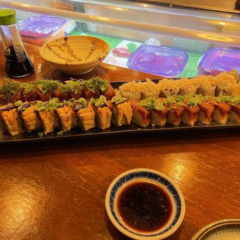 Ebi Sushi Bar - Crazy Maki (top left), Crispy Tuna Roll (top right), Miso Salmon Roll (bottom left), & Somerville (bottom right) - Sushi Bars Near Me - Somerville, Massachusetts Ebi Sushi Bar - Crazy Maki (top left), Crispy Tuna Roll (top right), Miso Salmon Roll (bottom left), & Somerville (bottom right) - Sushi Bars Near Me - Somerville, Massachusetts