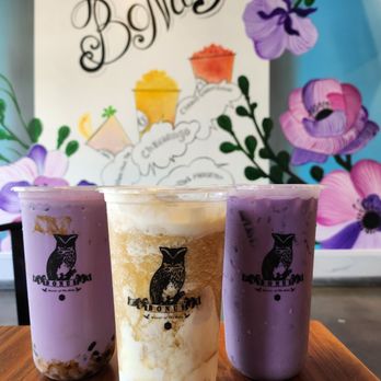Bonus Cafe - Ube creme brulee tiger sugar milk, cheezo peach tea, ube horchata - Desserts Near Me - Pearland, Texas Bonus Cafe - Ube creme brulee tiger sugar milk, cheezo peach tea, ube horchata - Desserts Near Me - Pearland, Texas