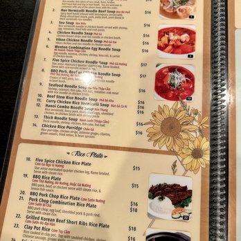 Sunflower Garden - Noodle Soup Menu, Rice Plates - Vietnamese Near Me - San Francisco, California