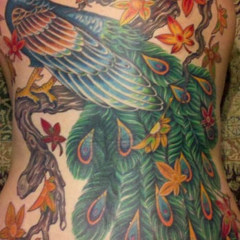 Black Heart Tattoo - My Peacock back piece by Nick Rodin - Tattoo Near Me - San Francisco, California Black Heart Tattoo - My Peacock back piece by Nick Rodin - Tattoo Near Me - San Francisco, California
