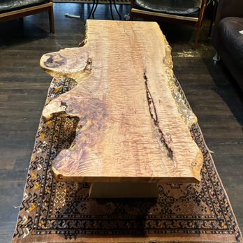 Balfour Woodworking - Waterfall coffee table made from a "pillowed " maple live edge slab. - Furniture Repair Near Me Balfour Woodworking - Waterfall coffee table made from a "pillowed " maple live edge slab. - Furniture Repair Near Me