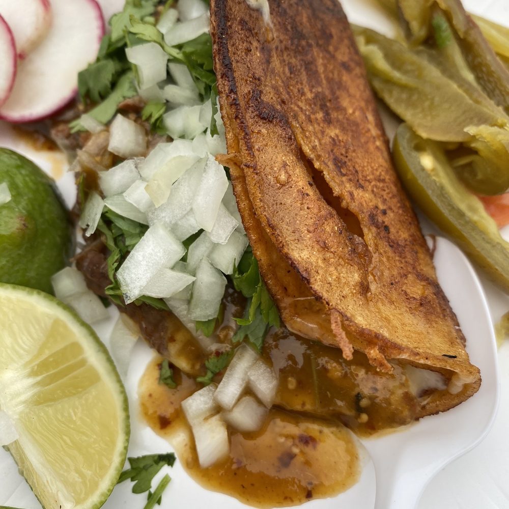 Santa Ana Amatlán - Quesabirria with consome on the side that was not pictured. - Food Trucks Near Me - Manteca, California Santa Ana Amatlán - Quesabirria with consome on the side that was not pictured. - Food Trucks Near Me - Manteca, California