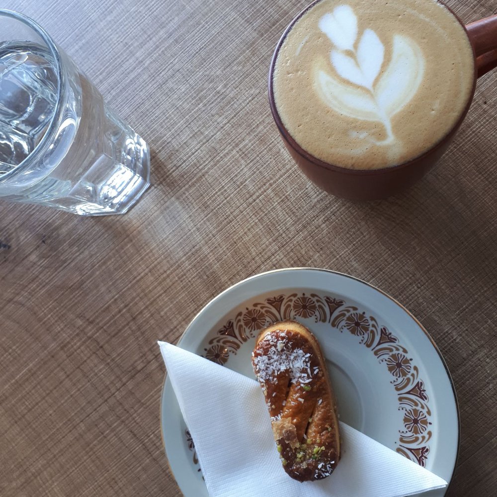 Modus Coffee Roasters - pistachio puff & almond milk latte - Coffee Roasteries Near Me - Vancouver, British Columbia Modus Coffee Roasters - pistachio puff & almond milk latte - Coffee Roasteries Near Me - Vancouver, British Columbia
