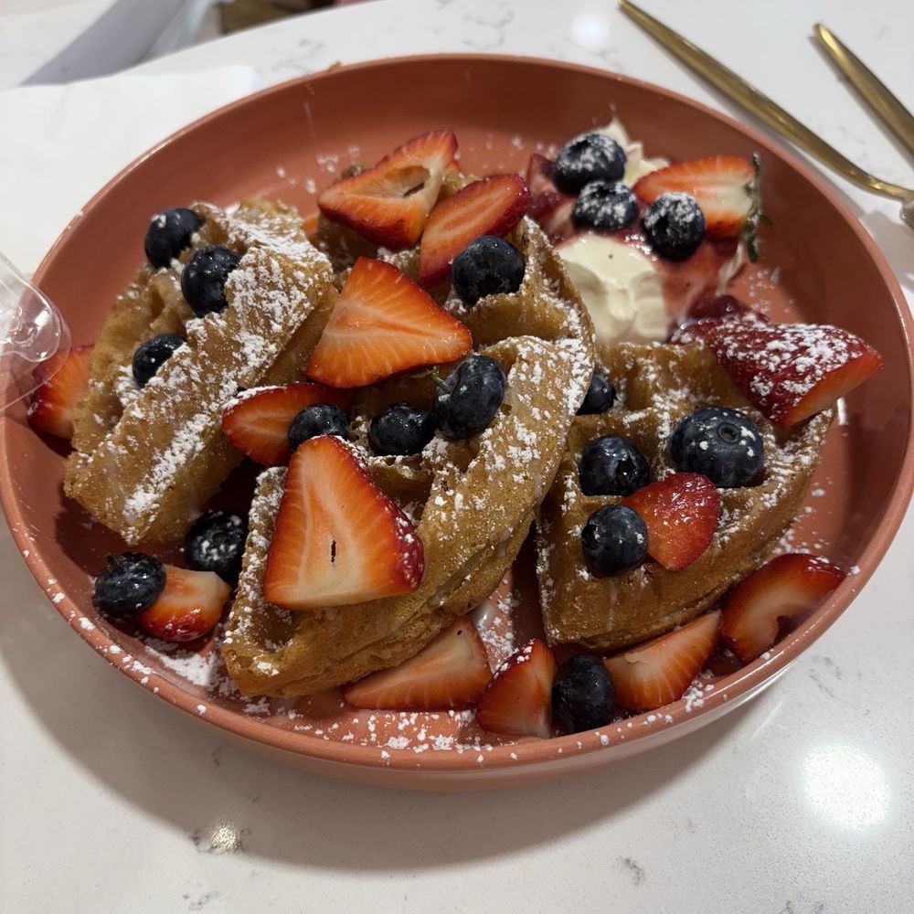 +Bake Cafe - Mochi berry waffles, these were sooooo good! - Coffee & Tea Near Me - Rancho Cucamonga, California