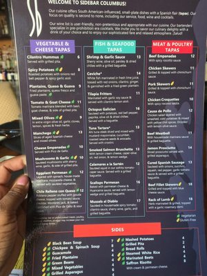 Menu photo 4 Sidebar Columbus Columbus, OH