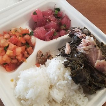 Pono Market - Pork lau lau, salmon lomi lomi and sesame ahi tuna poke - Hawaiian Near Me - Kapaa, Hawaii Pono Market - Pork lau lau, salmon lomi lomi and sesame ahi tuna poke - Hawaiian Near Me - Kapaa, Hawaii