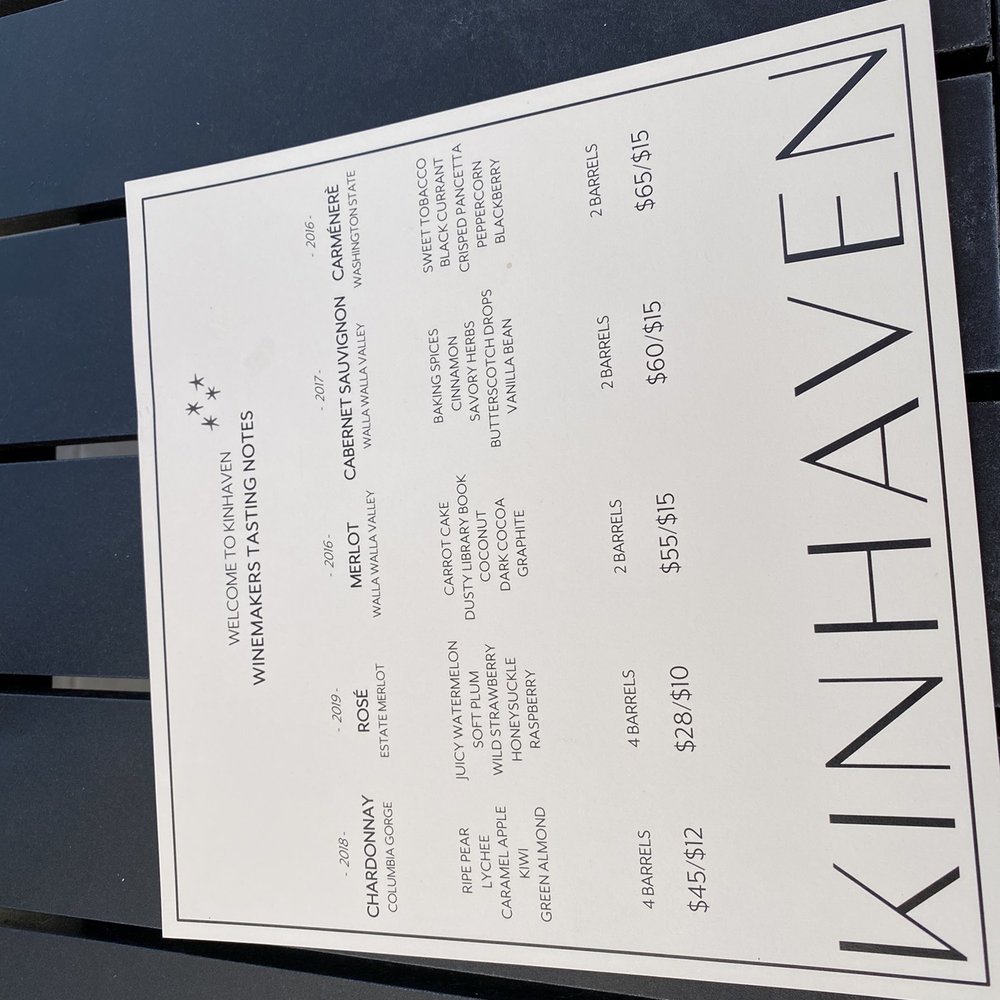 Kinhaven Winery - Menu - Wine Tasting Room Near Me - Walla Walla, Washington Kinhaven Winery - Menu - Wine Tasting Room Near Me - Walla Walla, Washington
