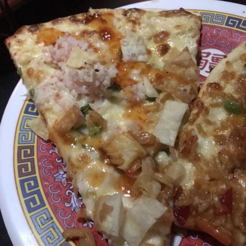 Fong's Pizza - Crab Rangoon slice - Pizza Near Me - Des Moines, Iowa Fong's Pizza - Crab Rangoon slice - Pizza Near Me - Des Moines, Iowa