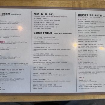 The Depot Craft Brewery Distillery - Menu - Breweries Near Me - Reno, Nevada The Depot Craft Brewery Distillery - Menu - Breweries Near Me - Reno, Nevada