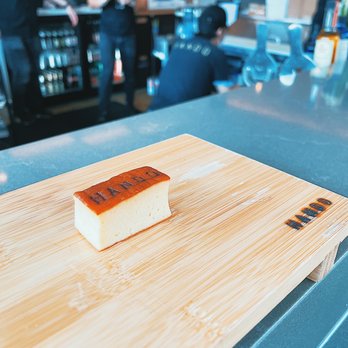 Hando - Sponge cake - complimentary dessert - Sushi Bars Near Me - Houston, Texas