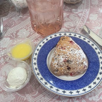 The Pink Door Tea House - Lovely scone with clotted cream and lemon curd! - Tea Rooms Near Me - Glendale, Arizona