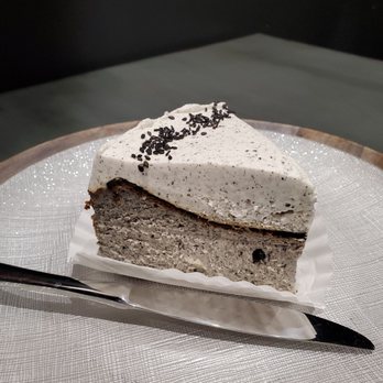 Petit Four Dessert Cafe - Black Sesame Cheesecake - Desserts Near Me - Carrollton, Texas Petit Four Dessert Cafe - Black Sesame Cheesecake - Desserts Near Me - Carrollton, Texas