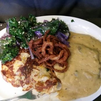 The Wayward Cafe - Salisbury fake steak. Rubbery. - Breakfast & Brunch Near Me - Seattle, Washington The Wayward Cafe - Salisbury fake steak. Rubbery. - Breakfast & Brunch Near Me - Seattle, Washington