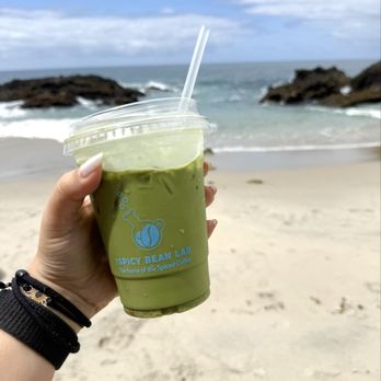 The Spicy Bean Lab - Strawberry matcha latte - amazing!!! - Coffee & Tea Near Me - Laguna Beach, California