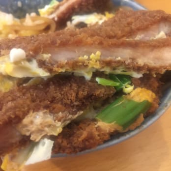 Ozeki Noodle - Microwave alert! Dry out katsudon! Meat is so dark and hard ! Rice and egg sticking with the bowl. - Japanese Near Me - Oxnard, California