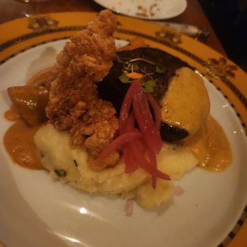 Fearing's Restaurant - Yoakum County Akaushi Beef Filet and Chicken Fried Maine Lobster - New American Near Me - Dallas, Texas