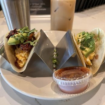 La Reunion - Bacon and potato breakfast tacos. - Bars Near Me - Dallas, Texas