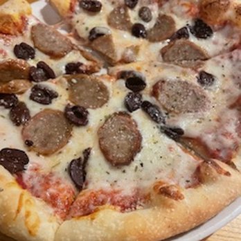 Tarrant's West - 10 inch Sausage & Kalamata Olive Pizza - American Near Me - Richmond, Virginia Tarrant's West - 10 inch Sausage & Kalamata Olive Pizza - American Near Me - Richmond, Virginia