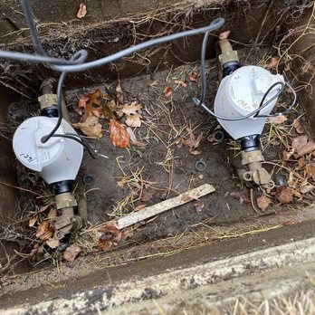 Michael's Plumbing Heating & Air - Left meter is neighbor's, turned on at a quarter, right is turned on all the way. - Plumbing Near Me - Sparks, Nevada