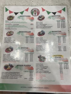 Menu photo 1 Zacatacos Chicago, IL
