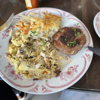 Eggstasy - Same meal but split the two sausage patties with my daughter.  So yummy! - Breakfast & Brunch Near Me - Phoenix, Arizona