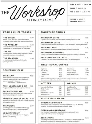 Menu photo 4 The Workshop at Finley Farms Ozark, MO Menu photo 4 The Workshop at Finley Farms Ozark, MO