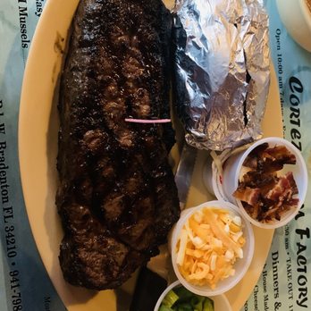 Cortez Clam Factory - Saturday - New York Strip with loaded baked potato - Bars Near Me - Bradenton, Florida