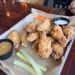 Wings with maple apple sauce on the side Wings with maple apple sauce on the side