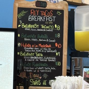 Rey Tacos - Breakfast menu - Tacos Near Me - Lantana, Florida Rey Tacos - Breakfast menu - Tacos Near Me - Lantana, Florida