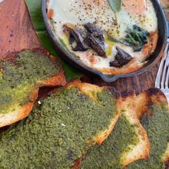 Fig & Ginger - Baked eggs n pesto toast - Breakfast & Brunch Near Me - Honolulu, Hawaii Fig & Ginger - Baked eggs n pesto toast - Breakfast & Brunch Near Me - Honolulu, Hawaii
