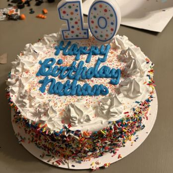 Marble Slab Creamery - Yellow birthday cake with vanilla ice cream - Desserts Near Me - Pineville, Louisiana