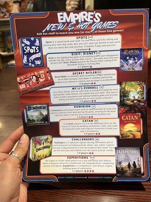 Menu photo 3 Empire Board Game Library Albuquerque, NM