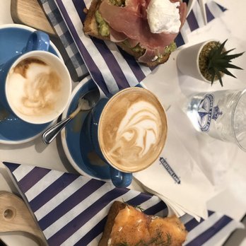 Bluestone Lane Scott Circle Coffee Shop - Latte, Macchiato shot, Toast Salmon and Avocado toast with LOT - Coffee & Tea Near Me - Washington, DC, District of Columbia Bluestone Lane Scott Circle Coffee Shop - Latte, Macchiato shot, Toast Salmon and Avocado toast with LOT - Coffee & Tea Near Me - Washington, DC, District of Columbia