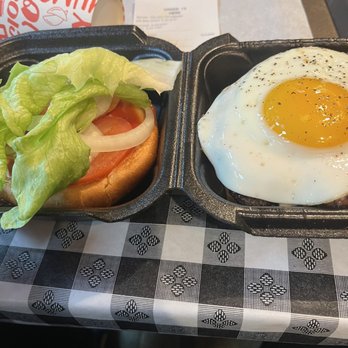 Burger City - I had the Egg That Burger ( double meat patty ) with a side of Lg Cajun Fries . - Burgers Near Me - Lisle, Illinois Burger City - I had the Egg That Burger ( double meat patty ) with a side of Lg Cajun Fries . - Burgers Near Me - Lisle, Illinois