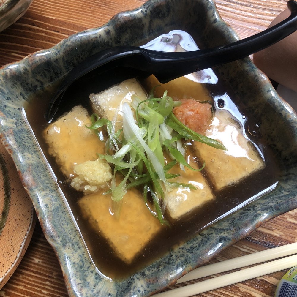 Onibaba - Agedashi tofu has a super condensed, syrupy dashi broth. Different, but good! - Japanese Near Me - Seattle, Washington Onibaba - Agedashi tofu has a super condensed, syrupy dashi broth. Different, but good! - Japanese Near Me - Seattle, Washington