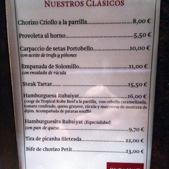 Baby Grill Rubaiyat - Tapas/Small Plates Near Me - Madrid, M Baby Grill Rubaiyat - Tapas/Small Plates Near Me - Madrid, M