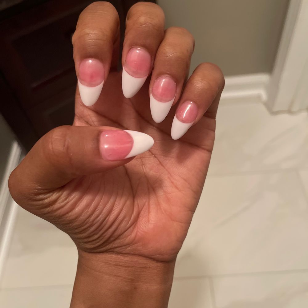 Grace Nails Spa - The ugliest pink and white set ever - Nail Salons Near Me - Marietta, Georgia
