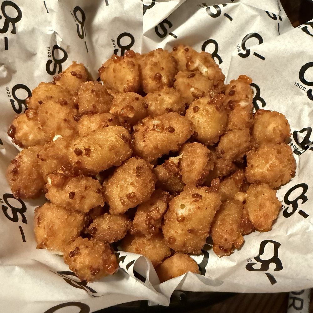 Cheese curds, excellent! $15 for this serving. Cheese curds, excellent! $15 for this serving.