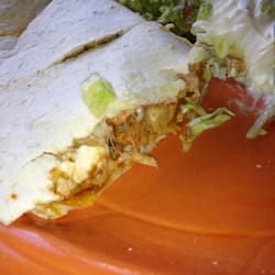 Quesadilla Loca inside view - delicious tender pork