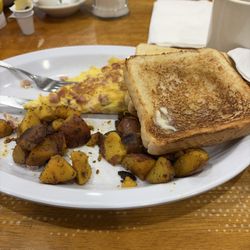 Southern Grill - Ham and cheese omelette with home fries and toast