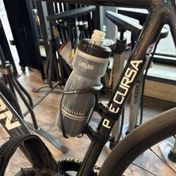 Carbon fiber cage and podium bottle.