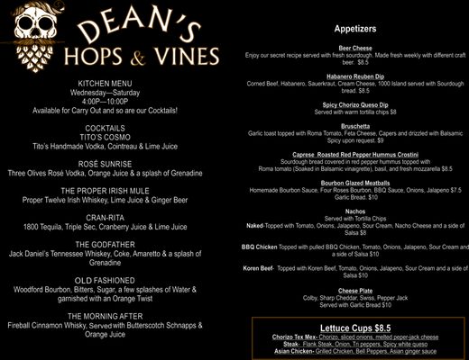 Menu photo 4 Dean's Hops & Vines Cincinnati, OH