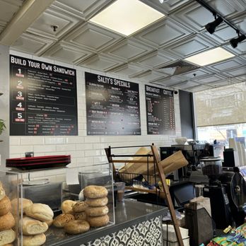 Salty's - A view of the menu board and inside of the shop - Delis Near Me - San Francisco, California Salty's - A view of the menu board and inside of the shop - Delis Near Me - San Francisco, California