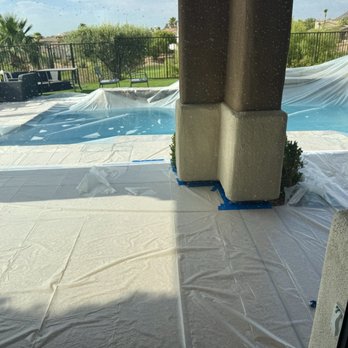 Paint Masters & Moulding - Covers they put all around the house including covering the patios, pool and driveway. - Painters Near Me - Las Vegas, Nevada