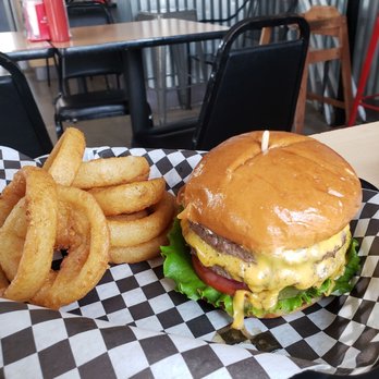 Grinderz - Double Cheeseburger amd onion rings, oh yeah! - Burgers Near Me - Huntington Beach, California Grinderz - Double Cheeseburger amd onion rings, oh yeah! - Burgers Near Me - Huntington Beach, California