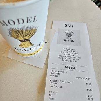 The Model Bakery - latte $6...ordered the famous english muffins $2.75 each... - Bakeries Near Me - Napa, California The Model Bakery - latte $6...ordered the famous english muffins $2.75 each... - Bakeries Near Me - Napa, California