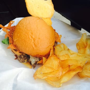 Commonwealth - My Bf got the Roast beef with fried cheese and the Egg. Not sure of the name , Looks great  and he said it tasted GOOD! - Beer Bar Near Me - Modesto, California