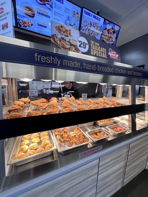 Photo of Krispy Krunchy Chicken - Santa Ana, CA, US. a display of krispy krunchy chicken