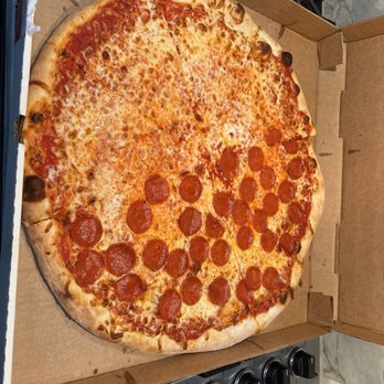 Reziero's NY Pizza - Our first pizza - half cheese half pepperoni - Sandwiches Near Me - Tampa, Florida Reziero's NY Pizza - Our first pizza - half cheese half pepperoni - Sandwiches Near Me - Tampa, Florida